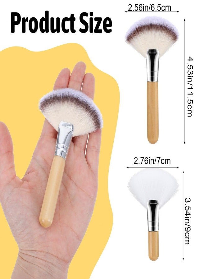 ValueBargain 4PCS Fluffy Fan Brush Facials, Facial Fan Brushes Esthetician Fluffy, Suitable for Highlighting and Blush Application, Professional Esthetician Tools with Soft Bristles - Image 2
